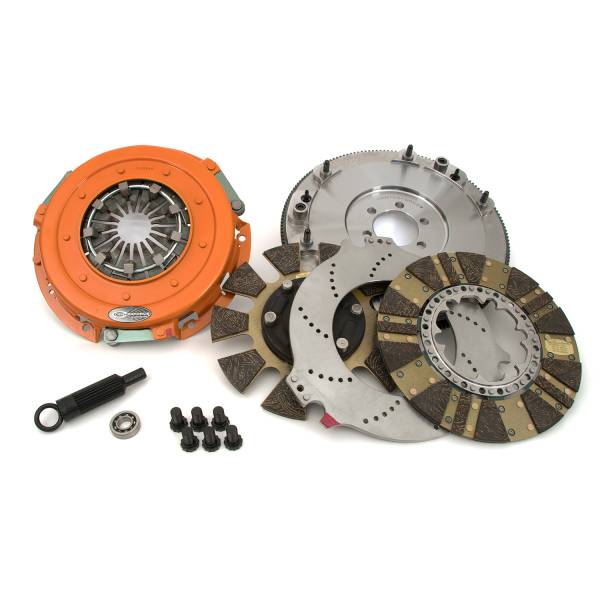Centerforce - Centerforce DYAD ® DS 10.4, Multi-Disc Clutch and Flywheel Kit, 51.75 lbs, 166 Tooth Gear, 0 in/oz Internally Balanced, 6 Bolt Crank, 1300 ft/lbs Capacity, 10.4in Dia., 26-Spline, Fits Pontiac Cars 8 Cyl