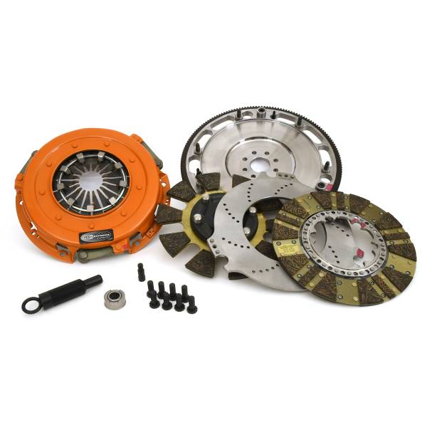 Centerforce - Centerforce DYAD ® DS 10.4, Multi-Disc Clutch and Flywheel Kit, 45.95 lbs, 164 Tooth Gear, 0 in/oz Internally Balanced, 8 Bolt Crank, 1300 ft/lbs Capacity, 10.4in Dia., 26-Spline, Fits Ford Mustang 8 Cyl